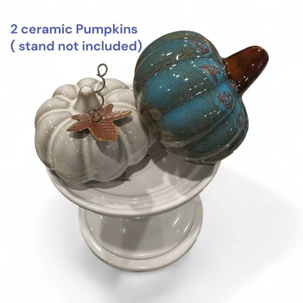 Ceramic Pumpkins in Blue and White